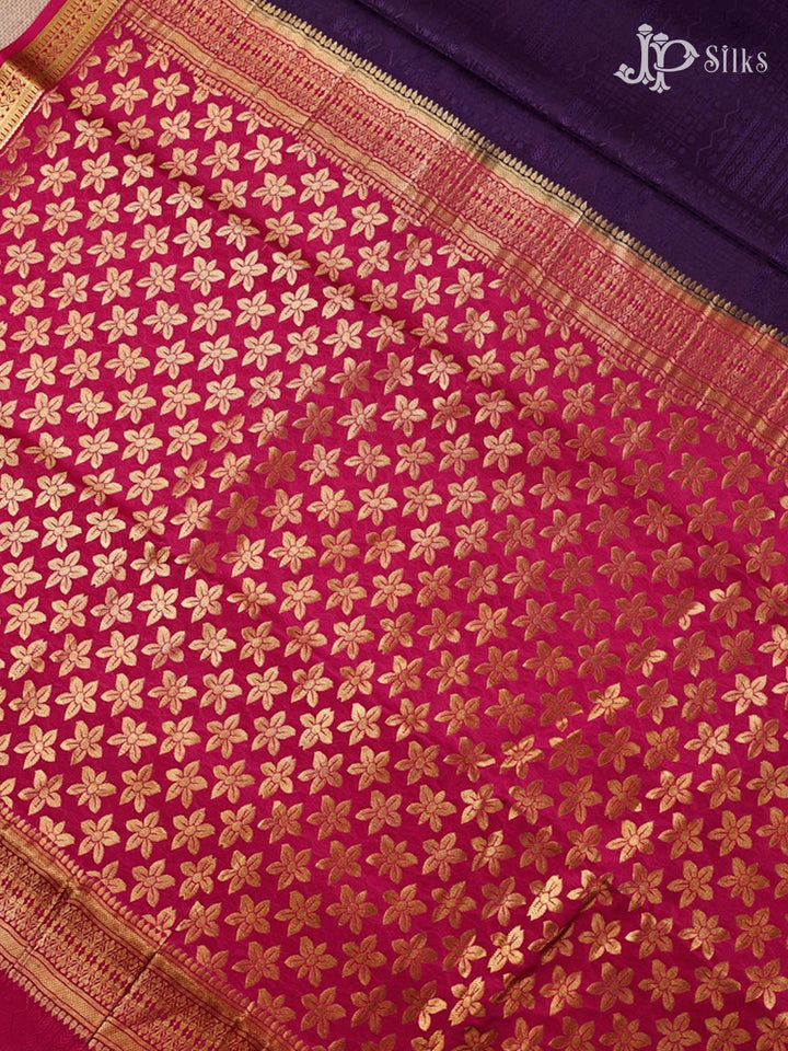 Purple And Dark Pink Mysore Silk Saree - D4801