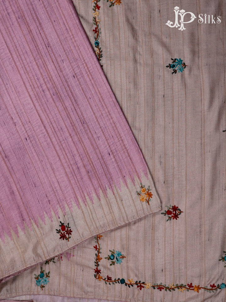 Onion Pink And Beige Semi Tussar Saree - G31