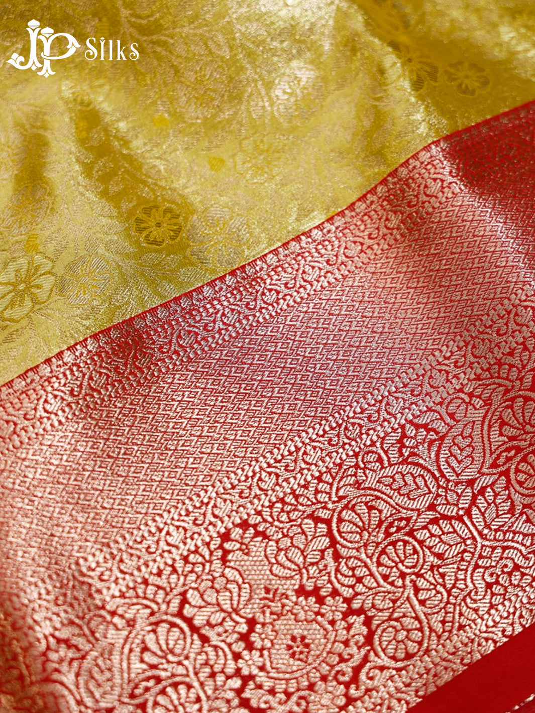 Yellow and Red Art Silk Saree - H16