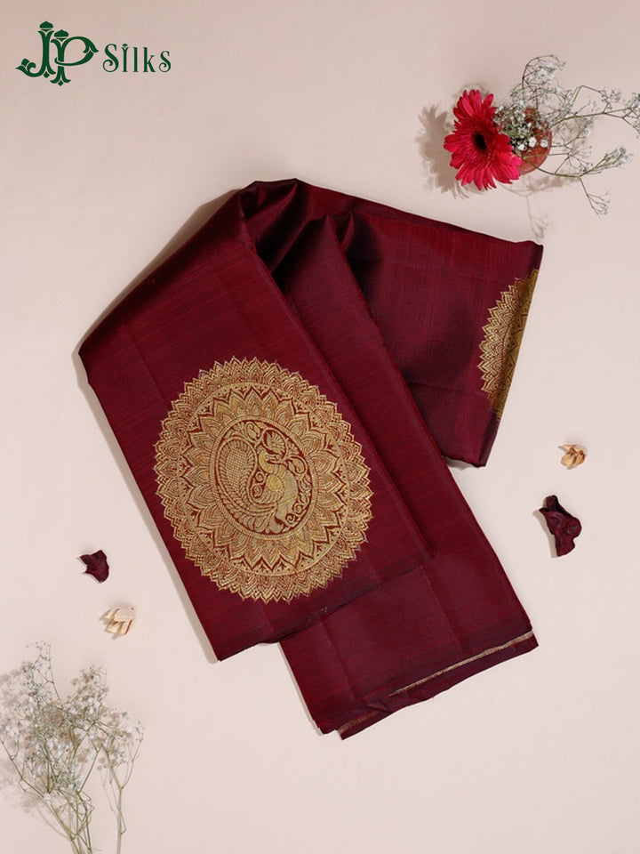 Maroon Borderless Kanchipuram Silk Saree - G422 “view1”