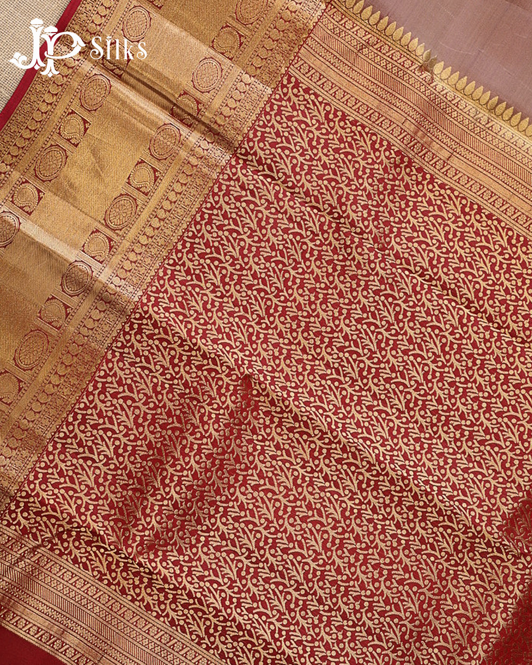 Pastel Brown & Maroon Pure Silk Mix Saree - G932