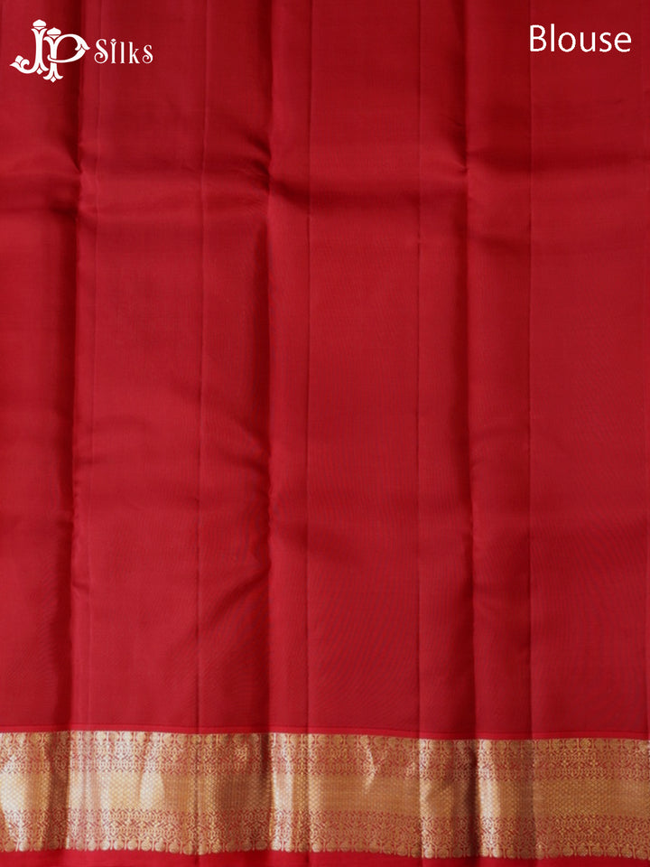 Mustard & Red Pure Silk Mix Saree - G942