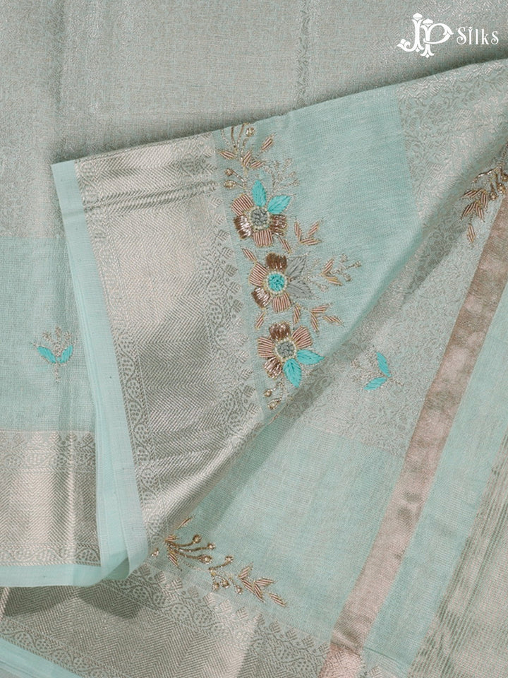 Sea Blue Semi Tussar Saree - G608-view3