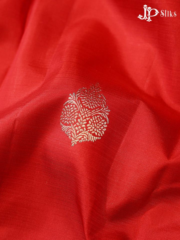 Tomato Red Kanchipuram Silk Saree - G847-view3