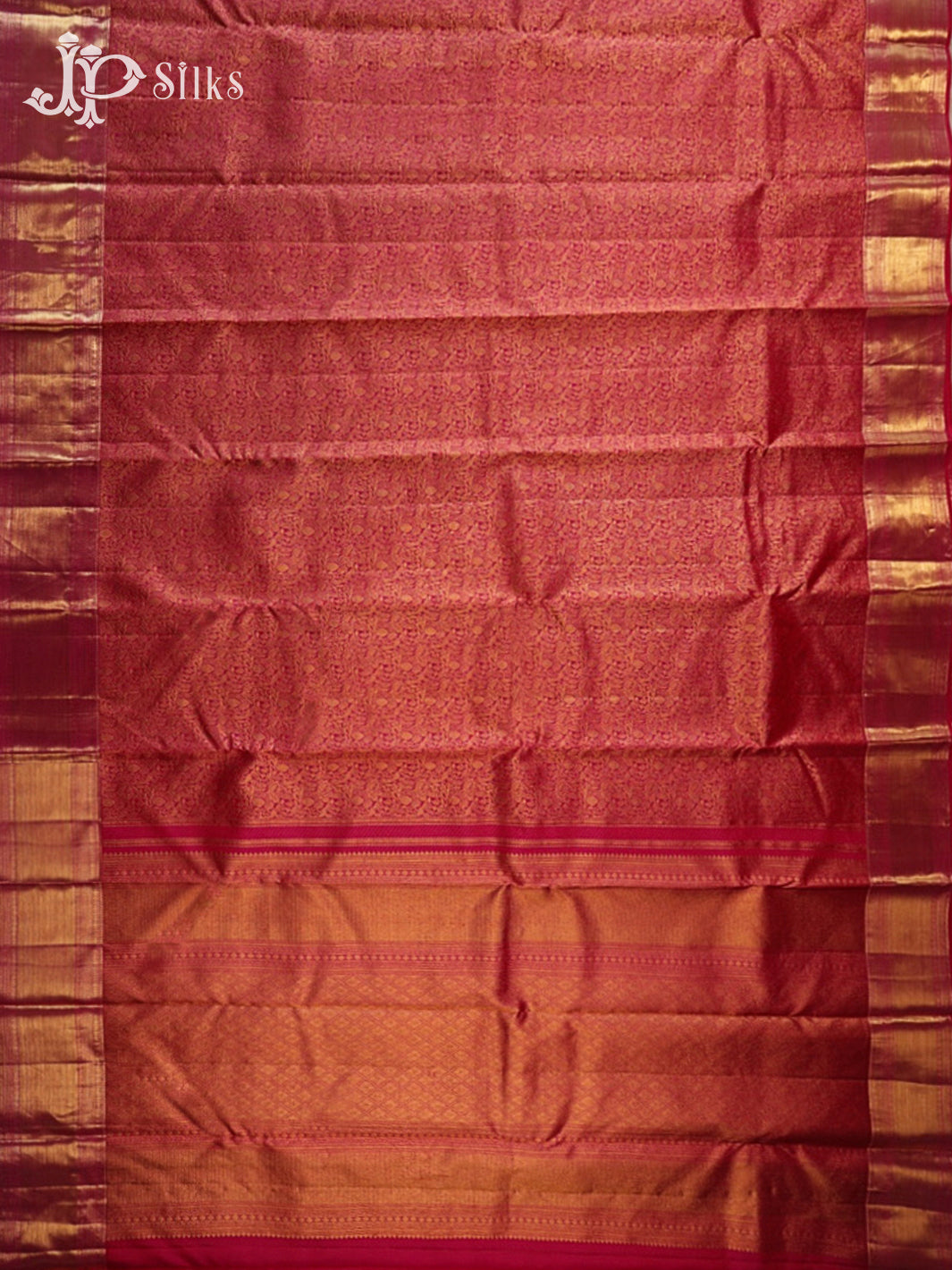 Reddish Pink Kanchipuram Silk Saree - G859
