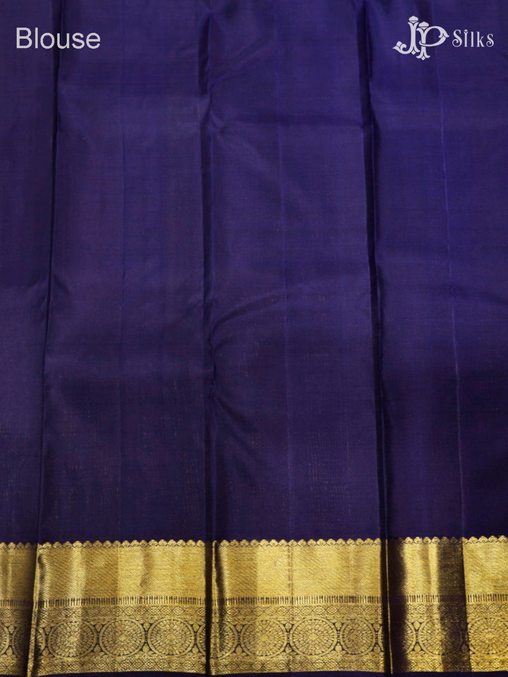 Navy Blue Kanchipuram Pure Silk Saree - E3613
