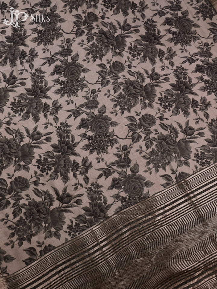 Elephant Gray Semi Tussar Saree - G36