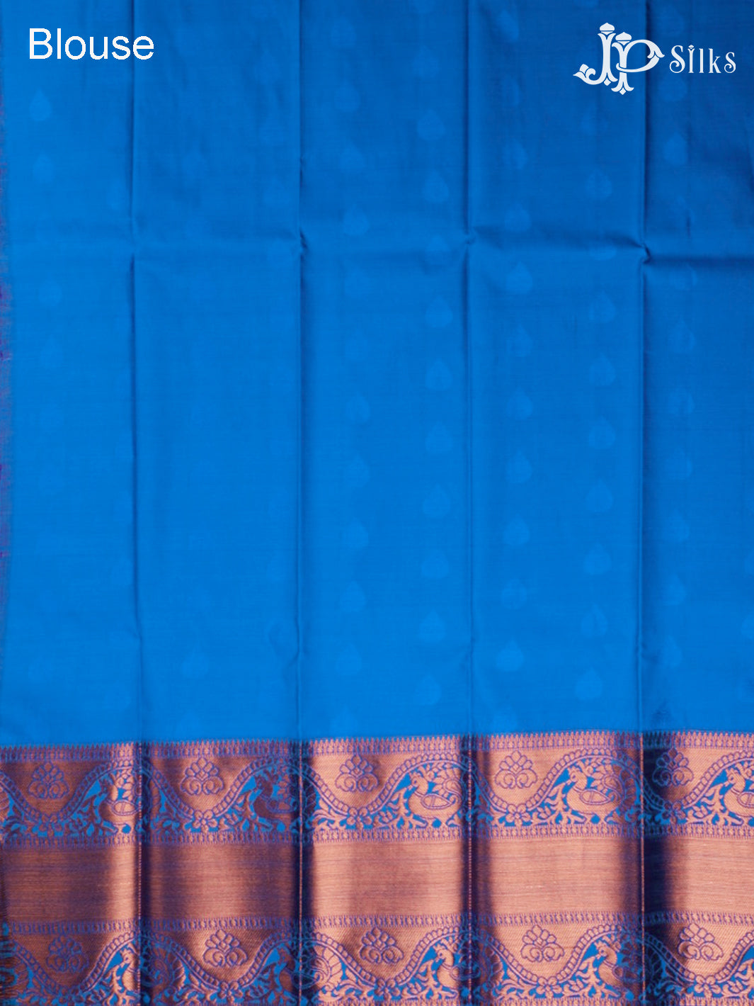 Dual Shade Orange And Blue Art Silk Saree - E4889