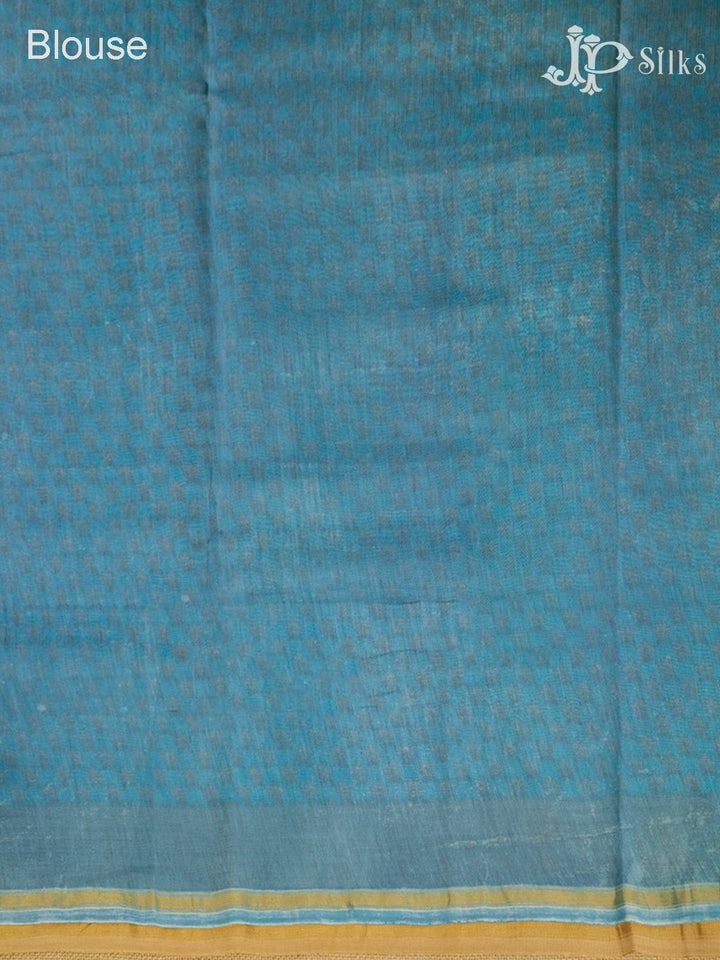 Sky Blue Semi Chanderi Saree - D429