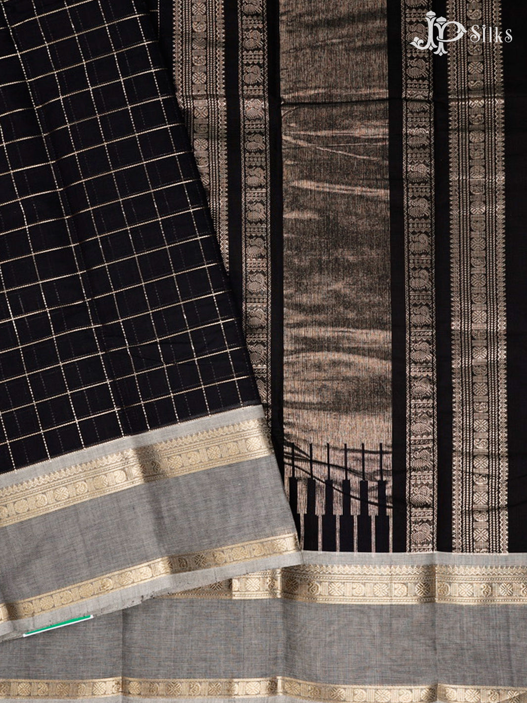 Black Kanchi Cotton Saree - F3642