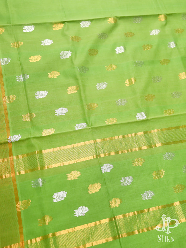 Pastel Green Venkatagiri Cotton Saree - D9840 -3