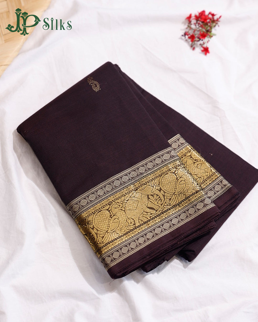 Dark Brown Kanchi Cotton Saree H29