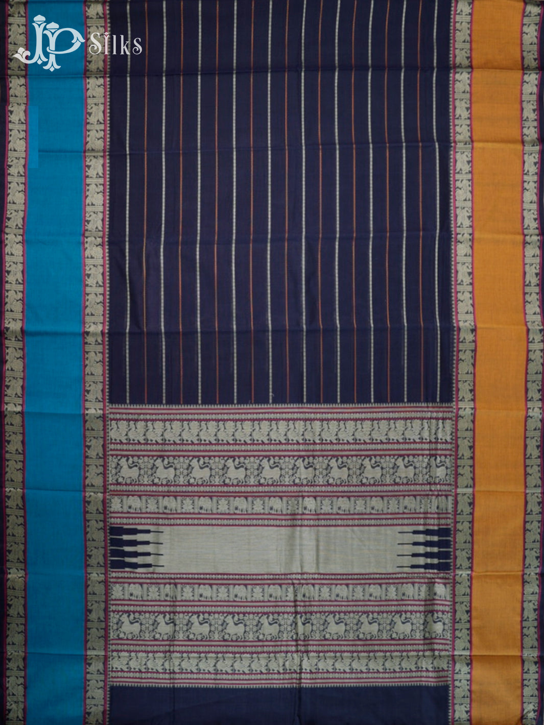 Navy Blue Kanchi Cotton Saree - D9710-view5