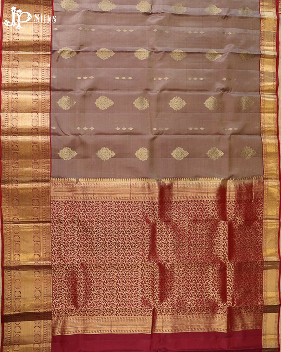Pastel Brown & Maroon Pure Silk Mix Saree - G932