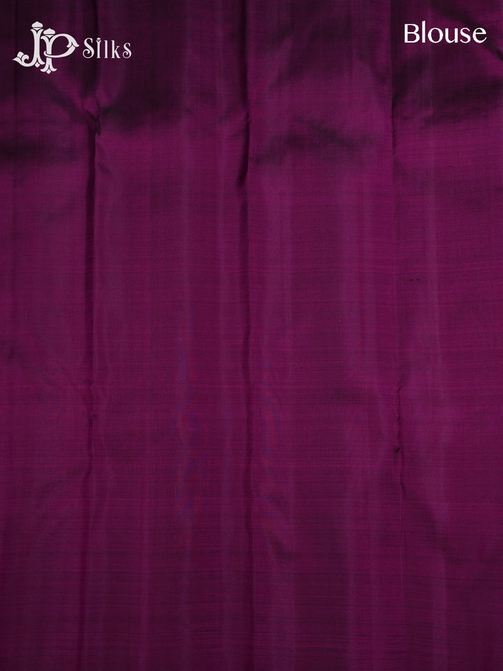 Pista Green & Deep Purple Kanchipuram 2G Zari Silk Saree - H11