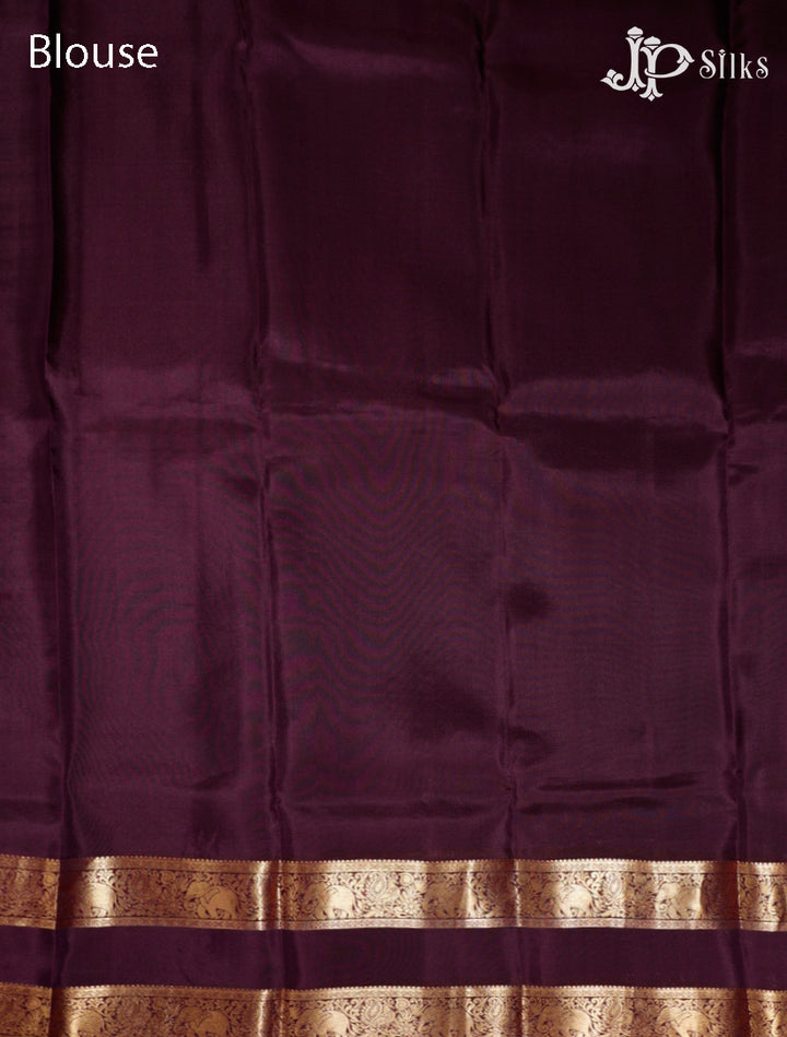 Dark Lavender & Brown Pure Silk Mix Saree - G330-view 7
