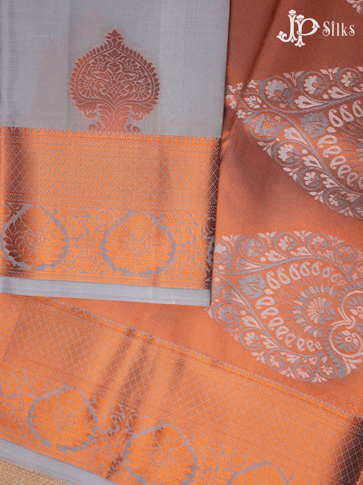 Grey Art Silk Saree - E1061