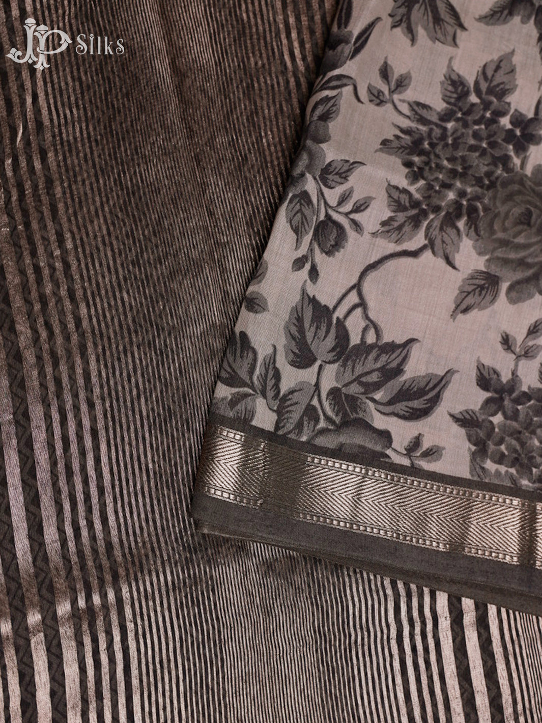 Elephant Gray Semi Tussar Saree - G36