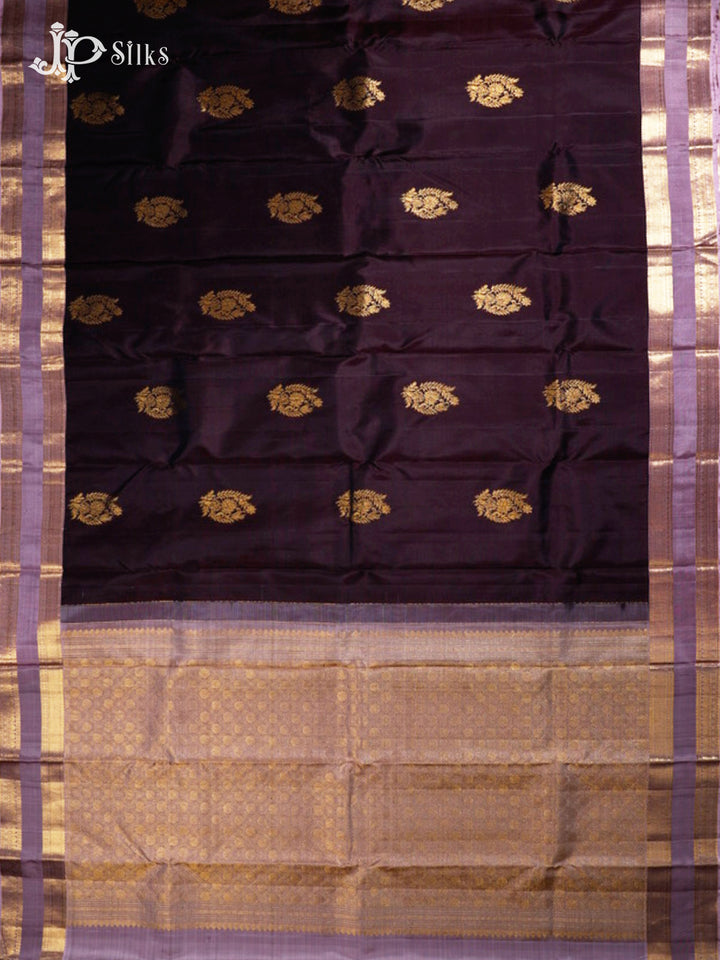 Coffee Brown & Onion Pink Kanchipuram Silk Saree - G691-view5