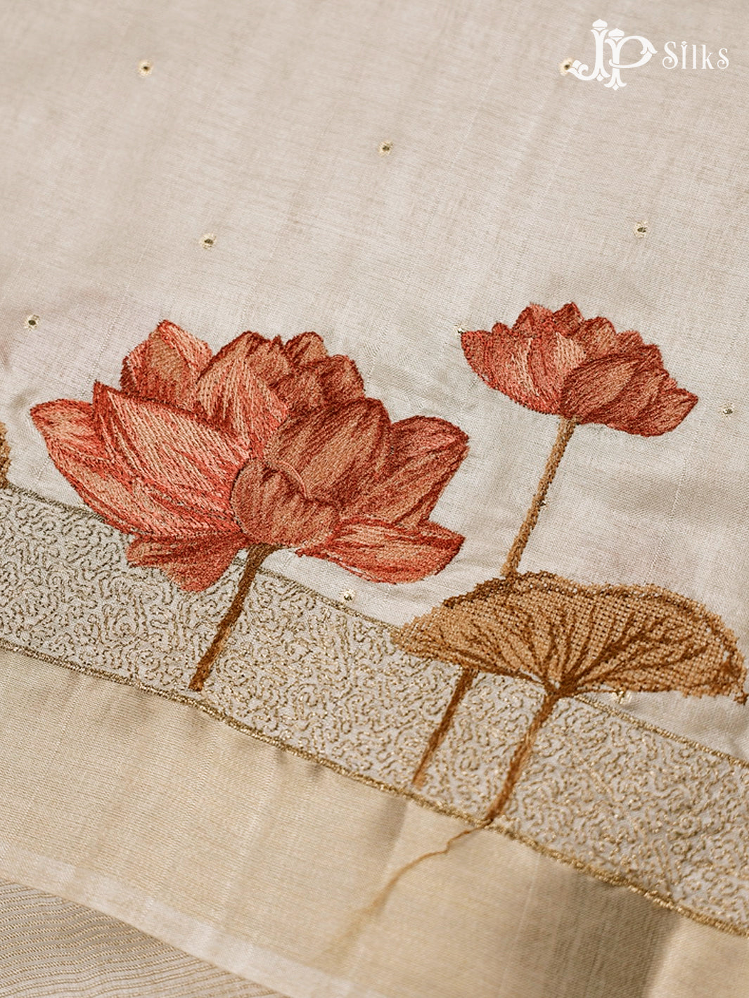 Off-White Semi Tussar Saree - G183