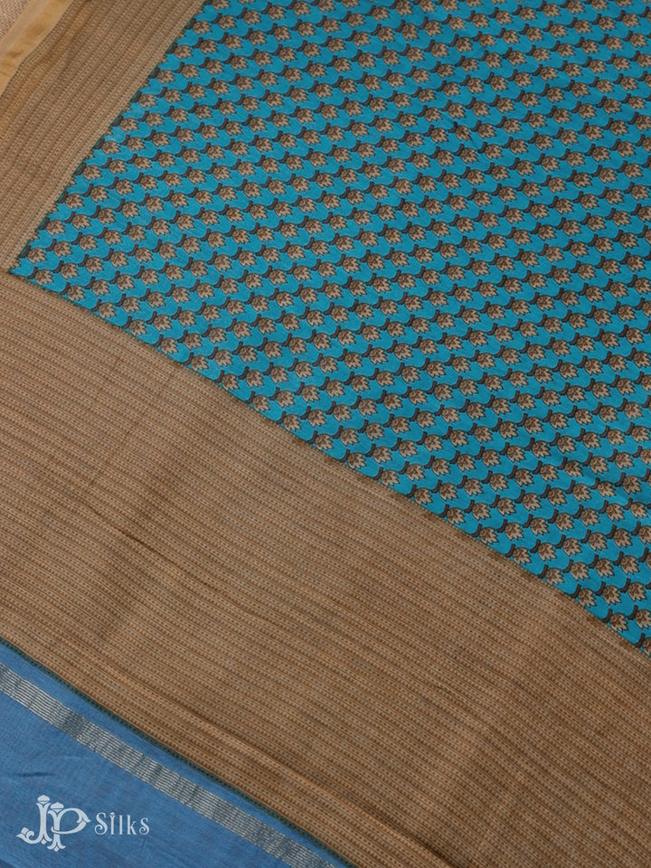 Sky Blue Semi Chanderi Saree - D429