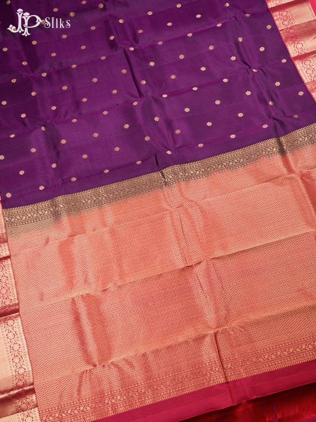 Purple And Pink Pure Silk Mixed Saree - G58