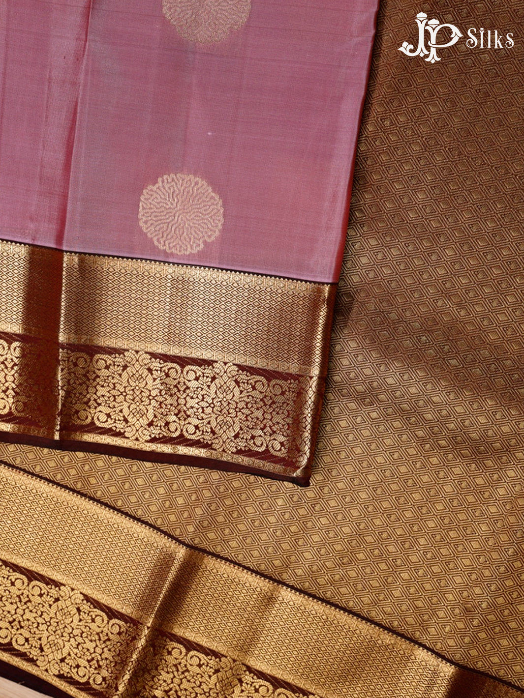 Dark Mauve and Brown Pure Silk Mixed Saree - G387