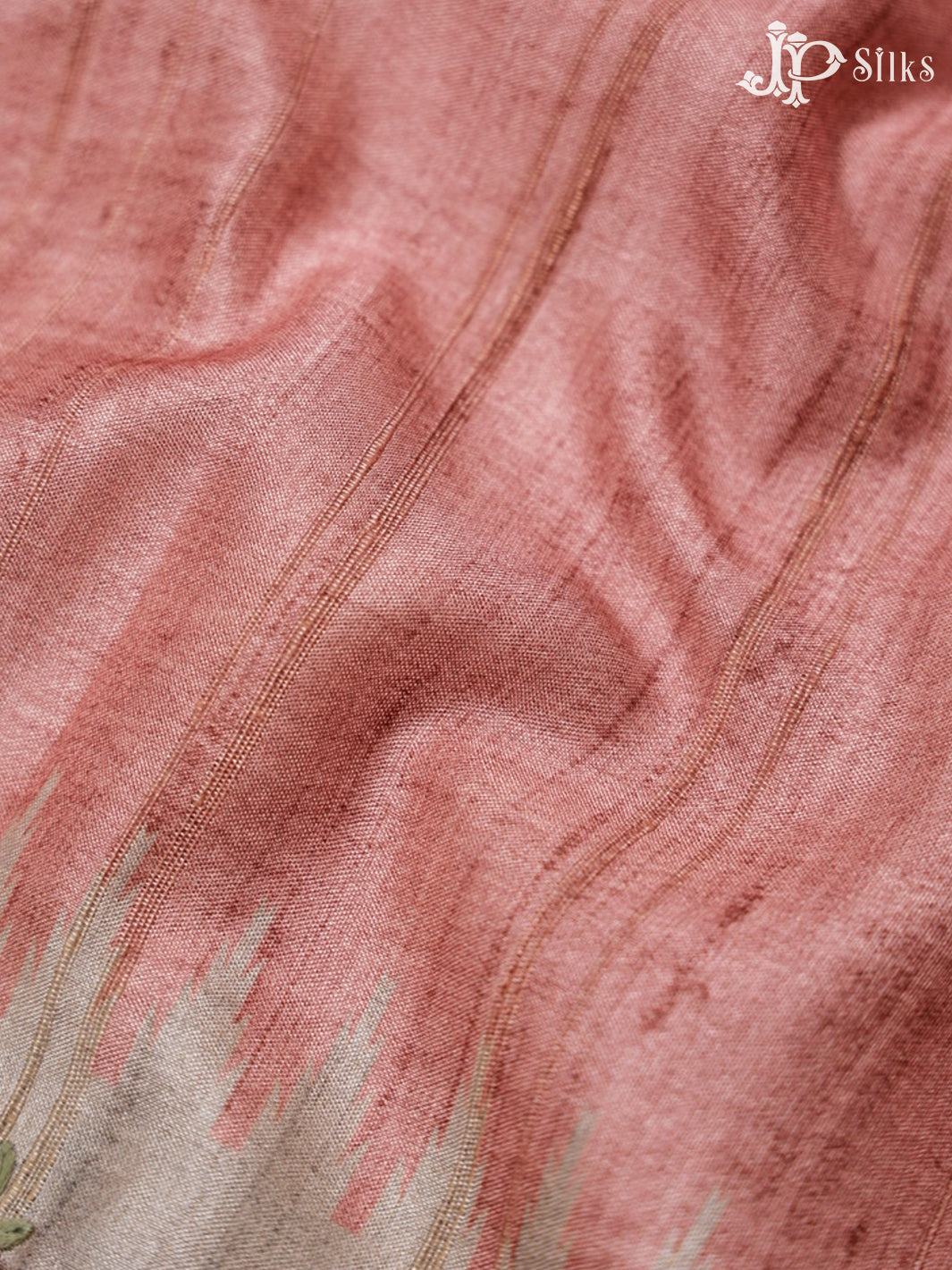 Light Peach And Beige Semi Tussar Saree - G30