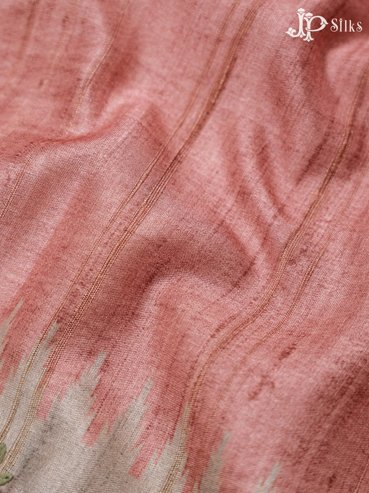 Light Peach And Beige Semi Tussar Saree - G30