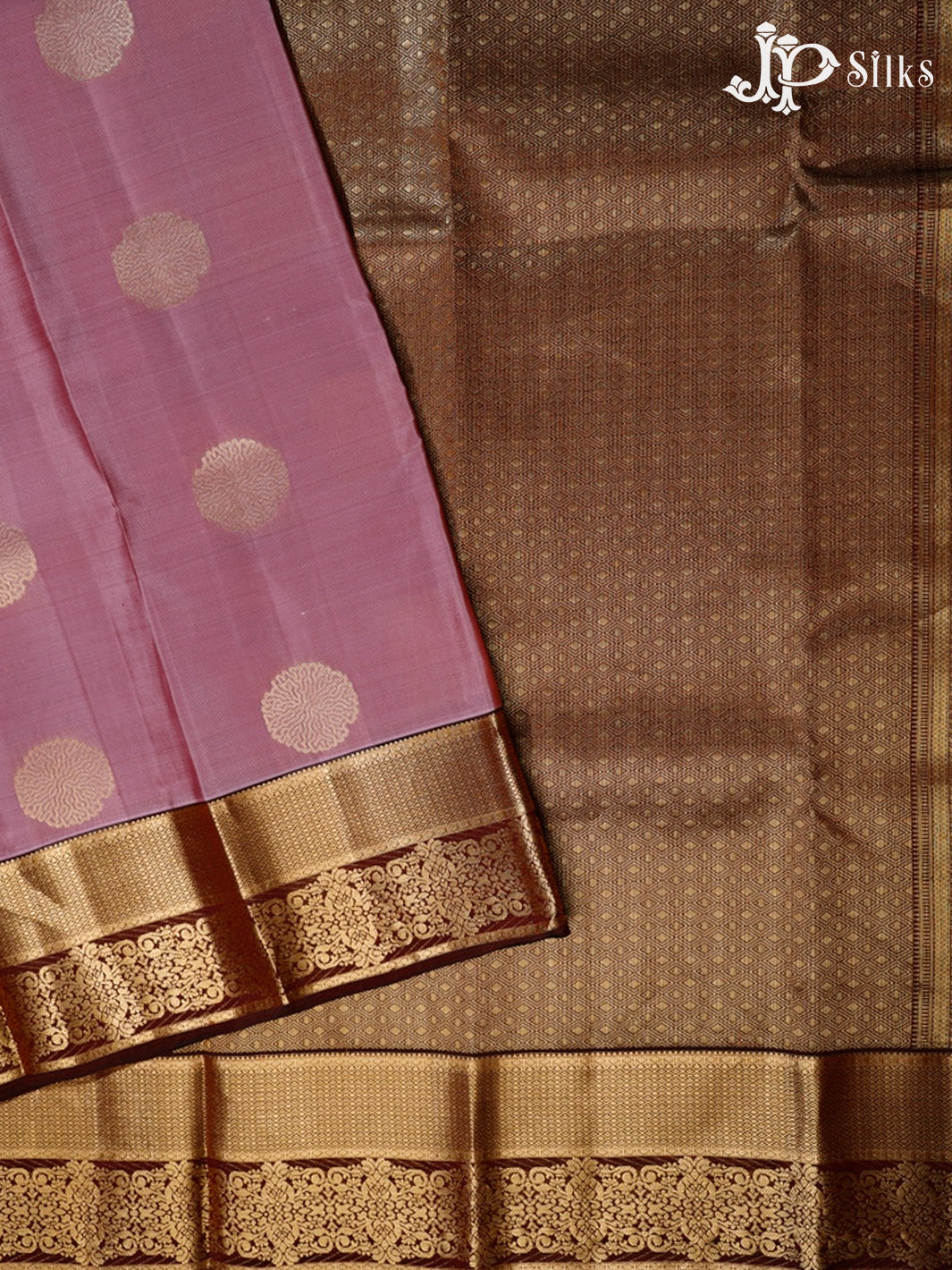 Dark Mauve and Brown Pure Silk Mixed Saree - G387