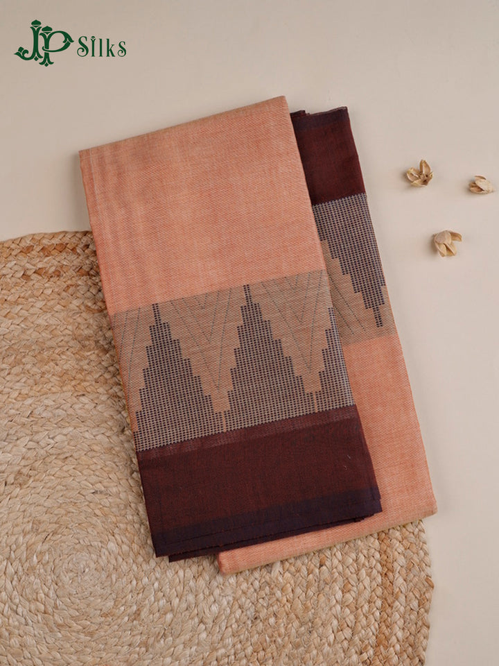 Peach Chettinad Cotton Saree - F2722