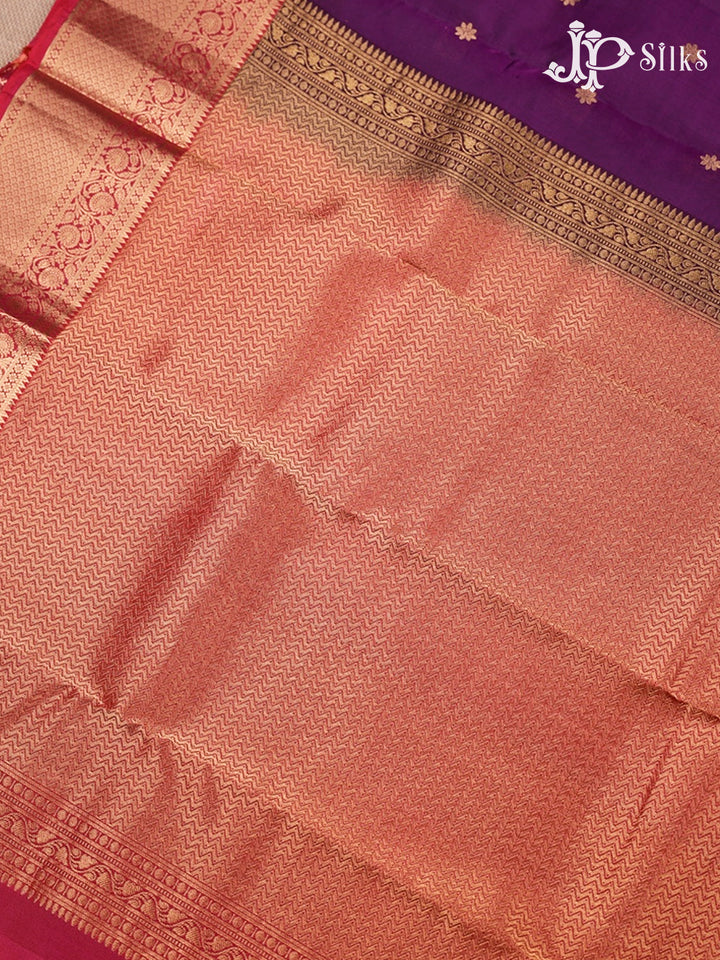 Purple And Pink Pure Silk Mixed Saree - G58