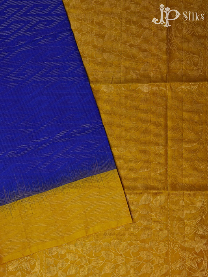 Blue and Yellow Soft Silk Saree - F2354 - view 2