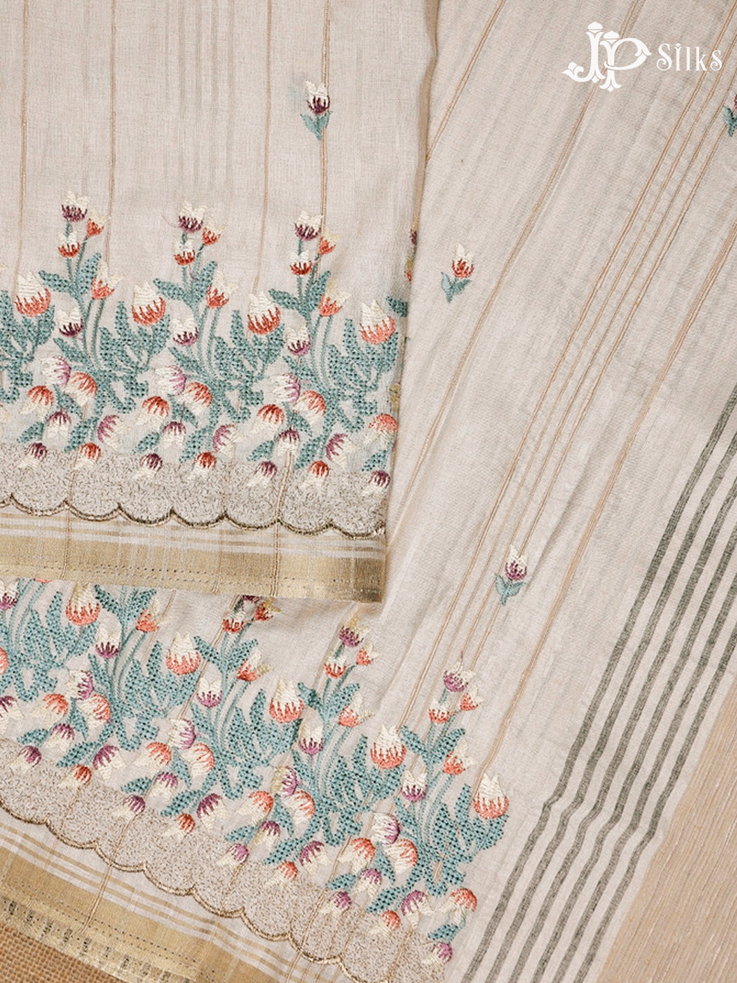 Off-White Semi Tussar Saree - G182