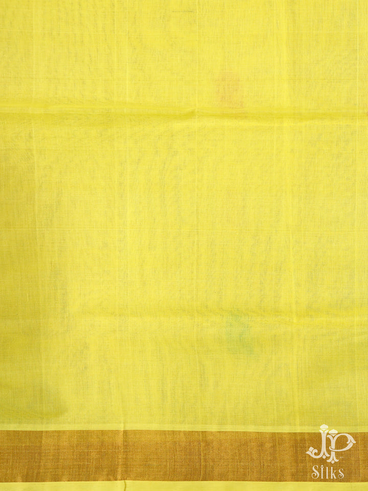 Yellow Venkatagiri Cotton Saree - D9838 -2