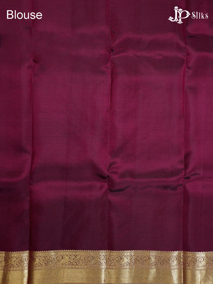 Wine Pure Silk Mixed Saree - G323