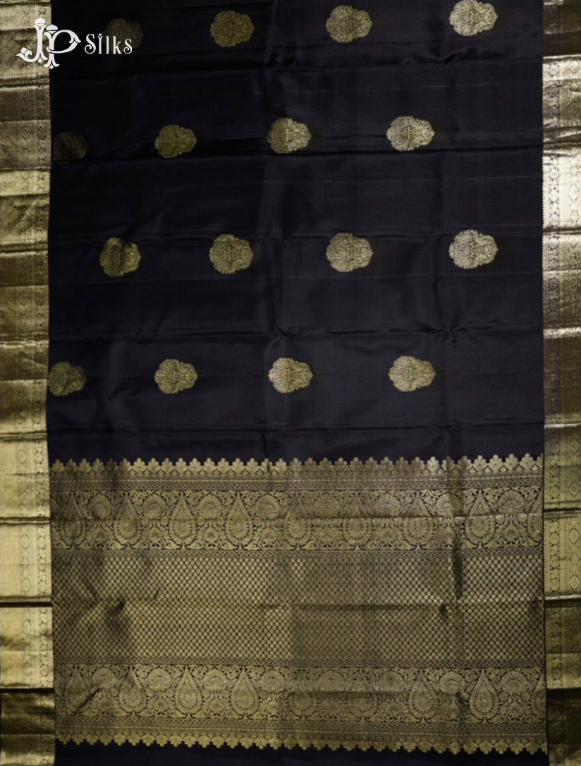 Black Kanchipuram Silk Saree - G690-view6