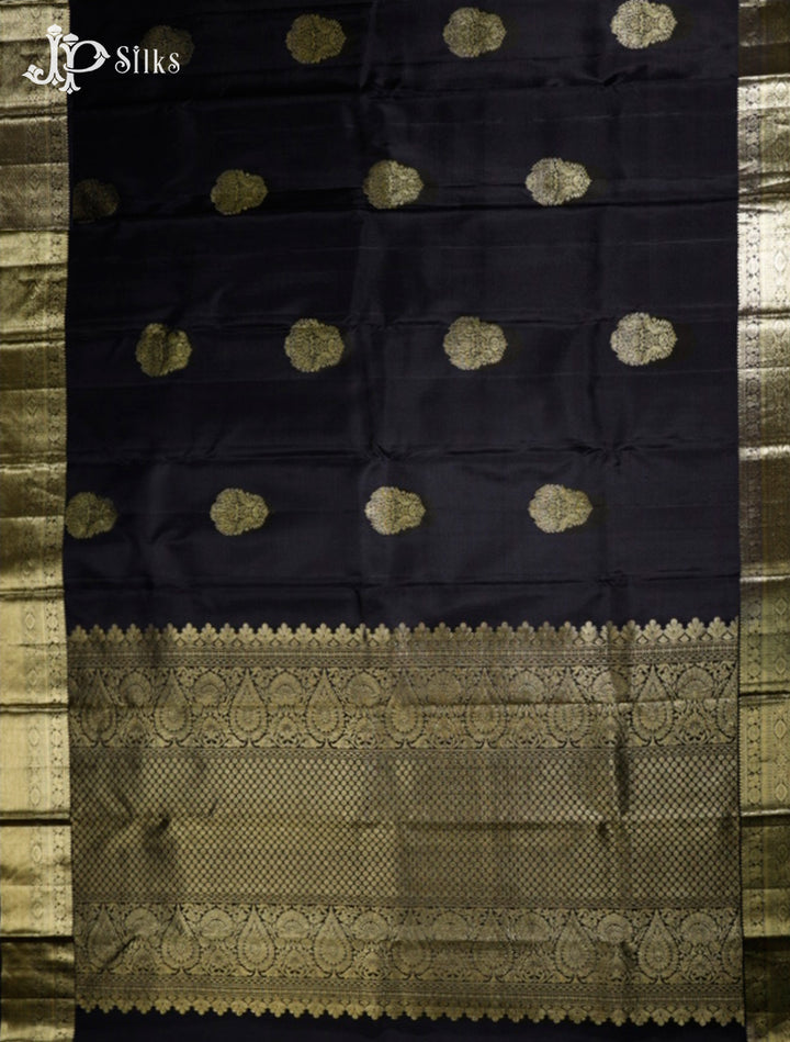 Black Kanchipuram Silk Saree - G690-view6