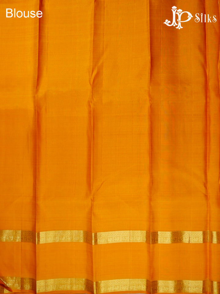 Mango Yellow Kanchipuram Silk Saree - F3482 “View7”