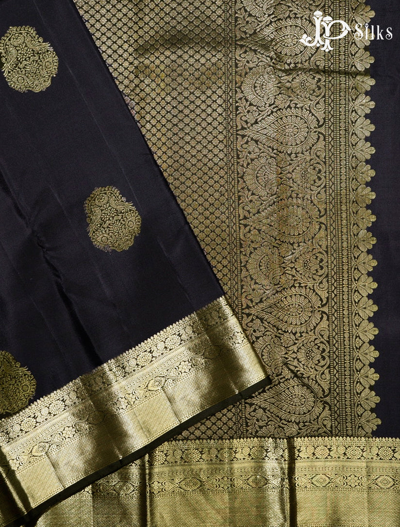  Black Kanchipuram Silk Saree - G690-view2