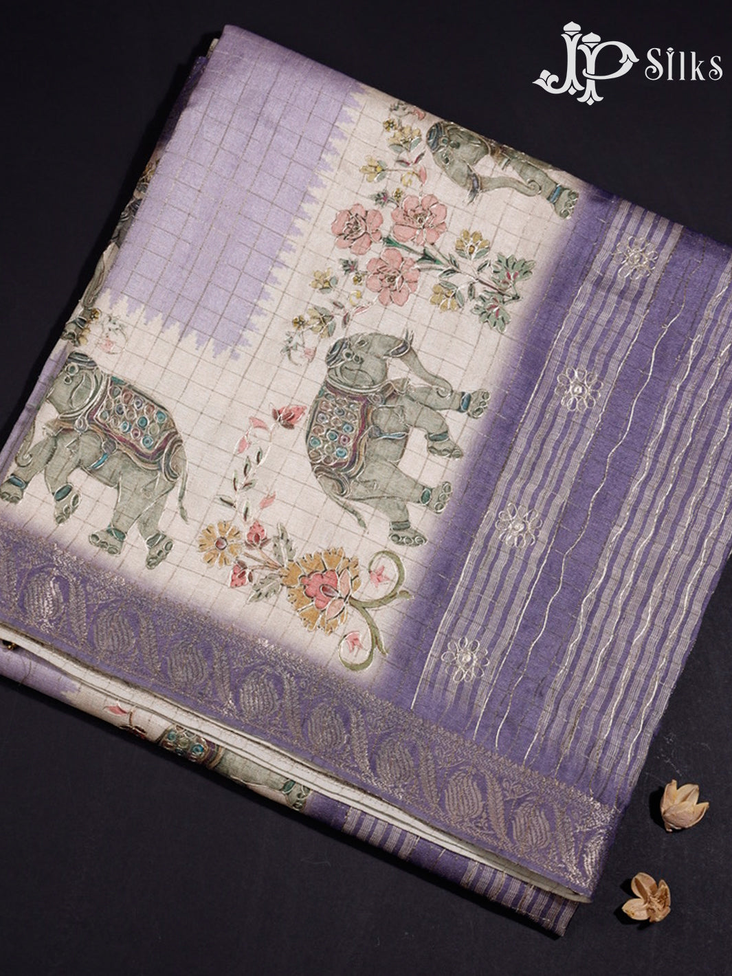 Light Lavender Semi Tussar Saree - G607-view1