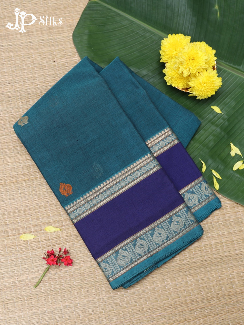 Steel Blue Kanchi Cotton Saree - D9753-view2