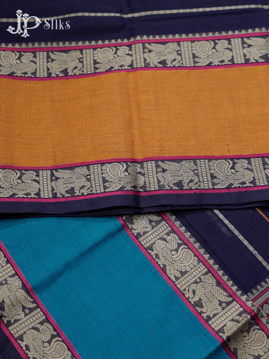 Navy Blue Kanchi Cotton Saree - D9710-view2