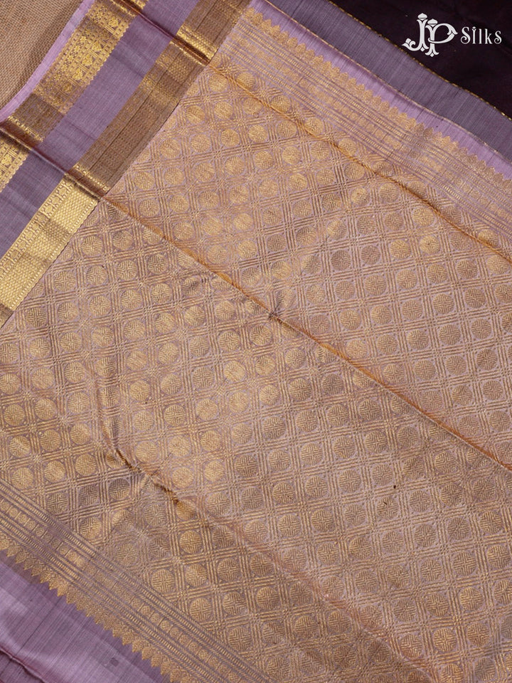 Coffee Brown & Onion Pink Kanchipuram Silk Saree - G691-view6