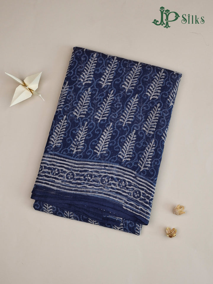 Indigo Blue Kota Cotton Saree - E6548