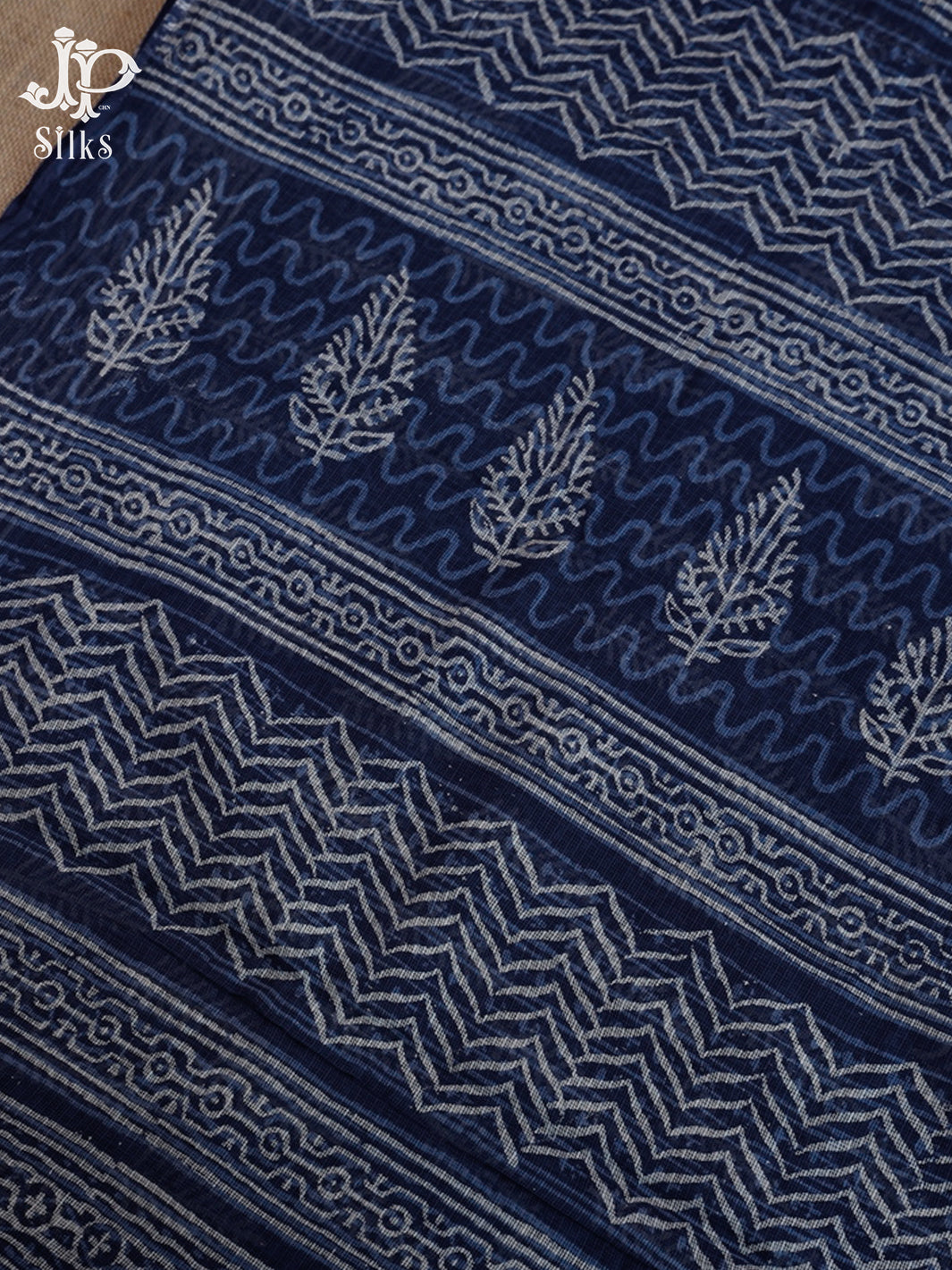 Indigo Blue Kota Cotton Saree - E6548