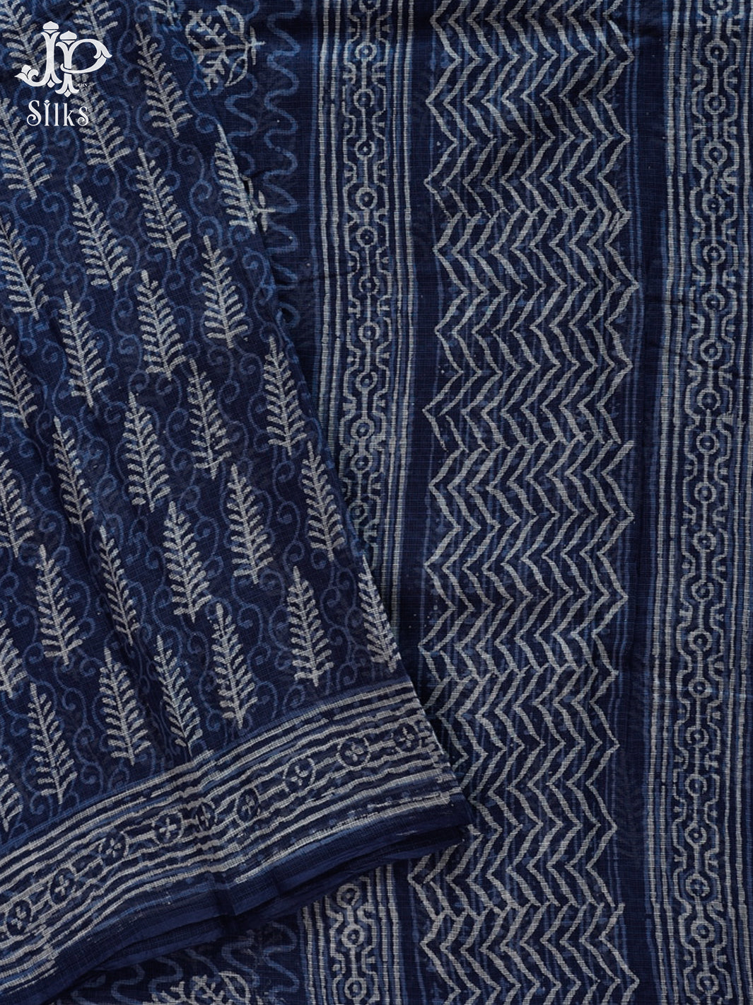 Indigo Blue Kota Cotton Saree - E6548