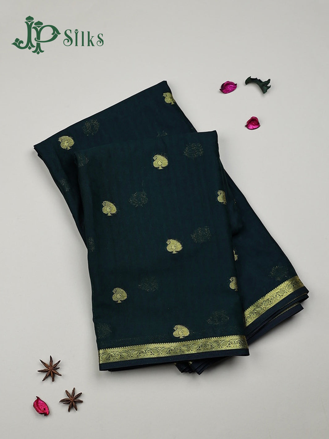 Bottle Green Semi Mysore Silk Saree - F2420 - View 1