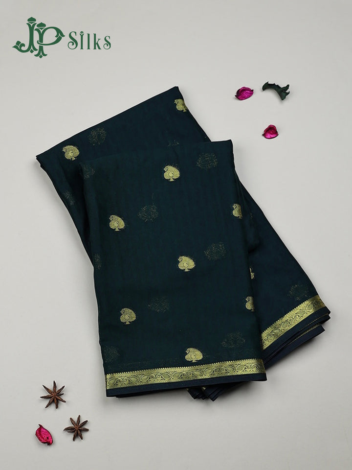 Bottle Green Semi Mysore Silk Saree - F2420 - View 1