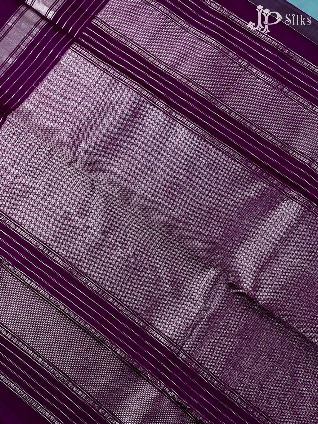 Pastel Blue with Deep Violet Kanchipuram Silk Saree - F2454 - View 5